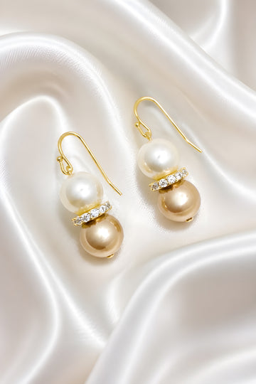 BI-COLOR LONG PEARL EARRINGS（バイカラーパールピアス）