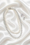 BI-COLOR LONG PEARL EARRINGS（バイカラーパールピアス）