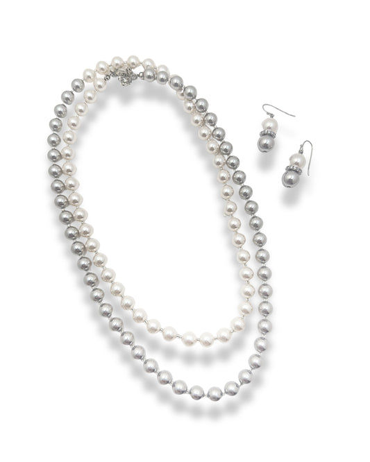 BI-COLOR LONG PEARL EARRINGS（バイカラーパールピアス）