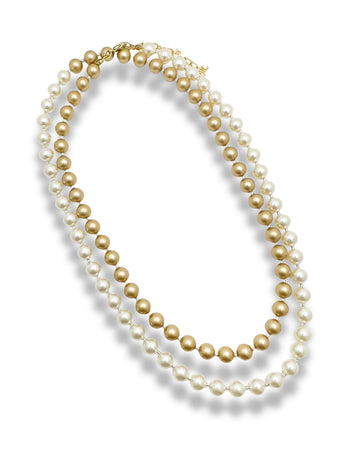 BI-COLOR LONG PEARL NECKLACE（バイカラーロングパールネックレス）