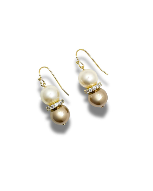 BI-COLOR LONG PEARL EARRINGS（バイカラーパールピアス）