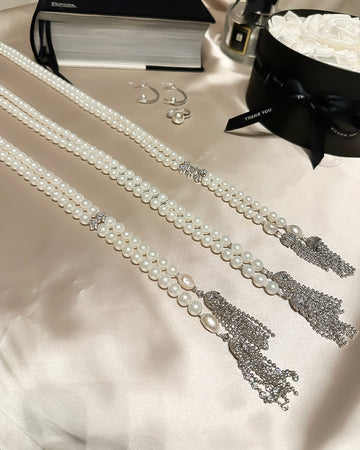 TWIN PEARL TASSEL NECKLACE（ツインパールタッセルネックレス）