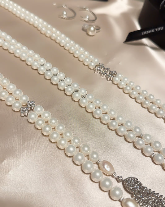 TWIN PEARL TASSEL NECKLACE（ツインパールタッセルネックレス）